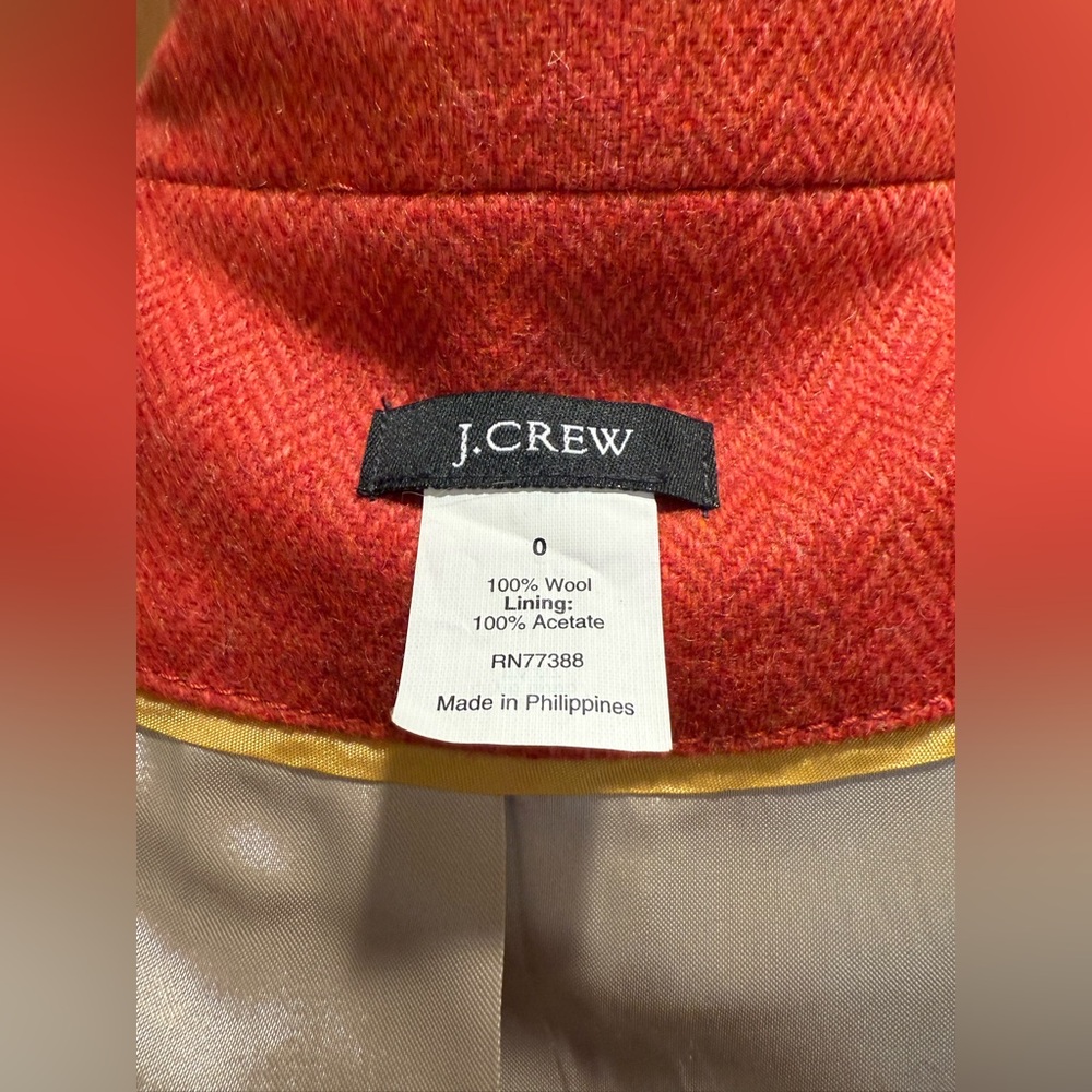 J. Crew Red Wool Bella Jacket - Picture 10 of 13